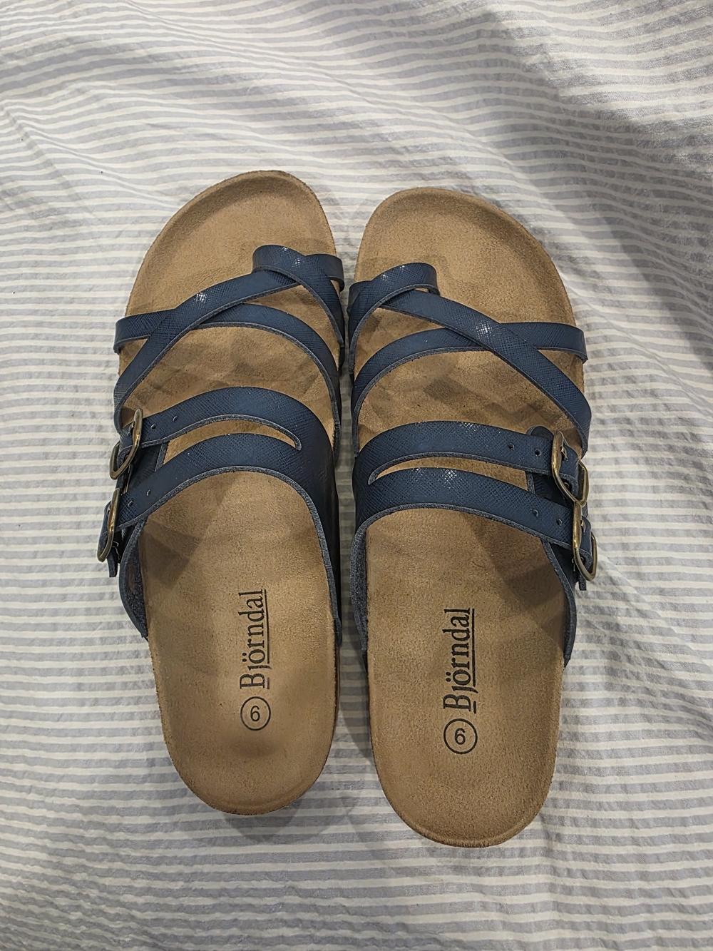 Bjorndal Navy Multi-Strap Slide Sandals